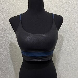 ZYIA Black Sports Bra with Blue Trim